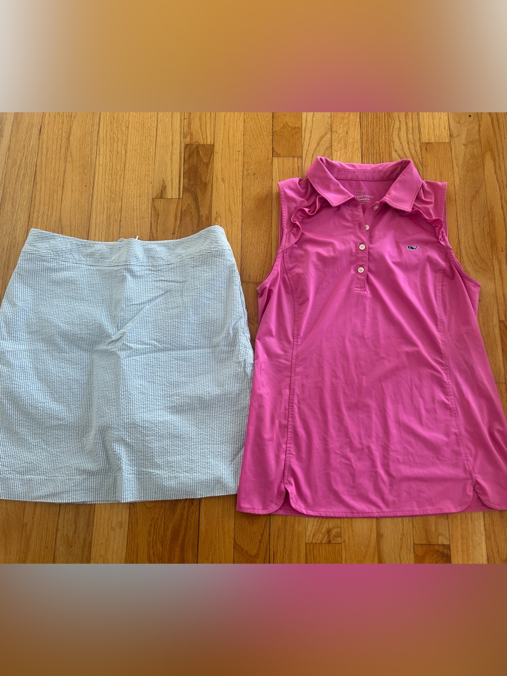 Vineyard Vines Performance Shirt and Seersucker Skort Golf Tennis Set